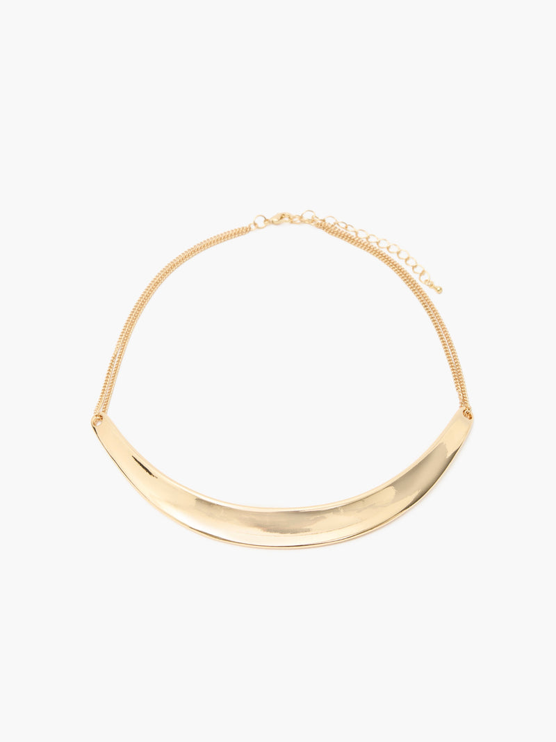 french connection Metal Curve Collar Choker Gold