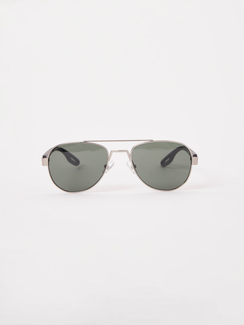 french connection Metal D-Frame Sunglasses Silver