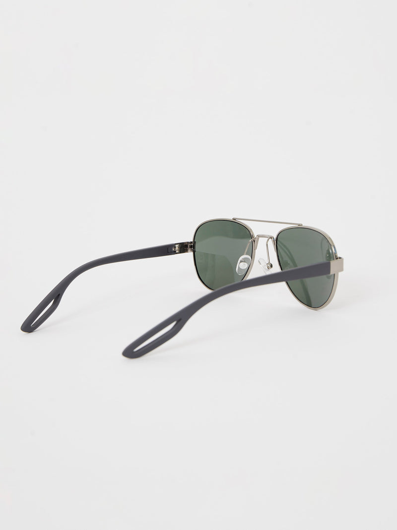 French Connection Metal D-Frame Sunglasses Silver