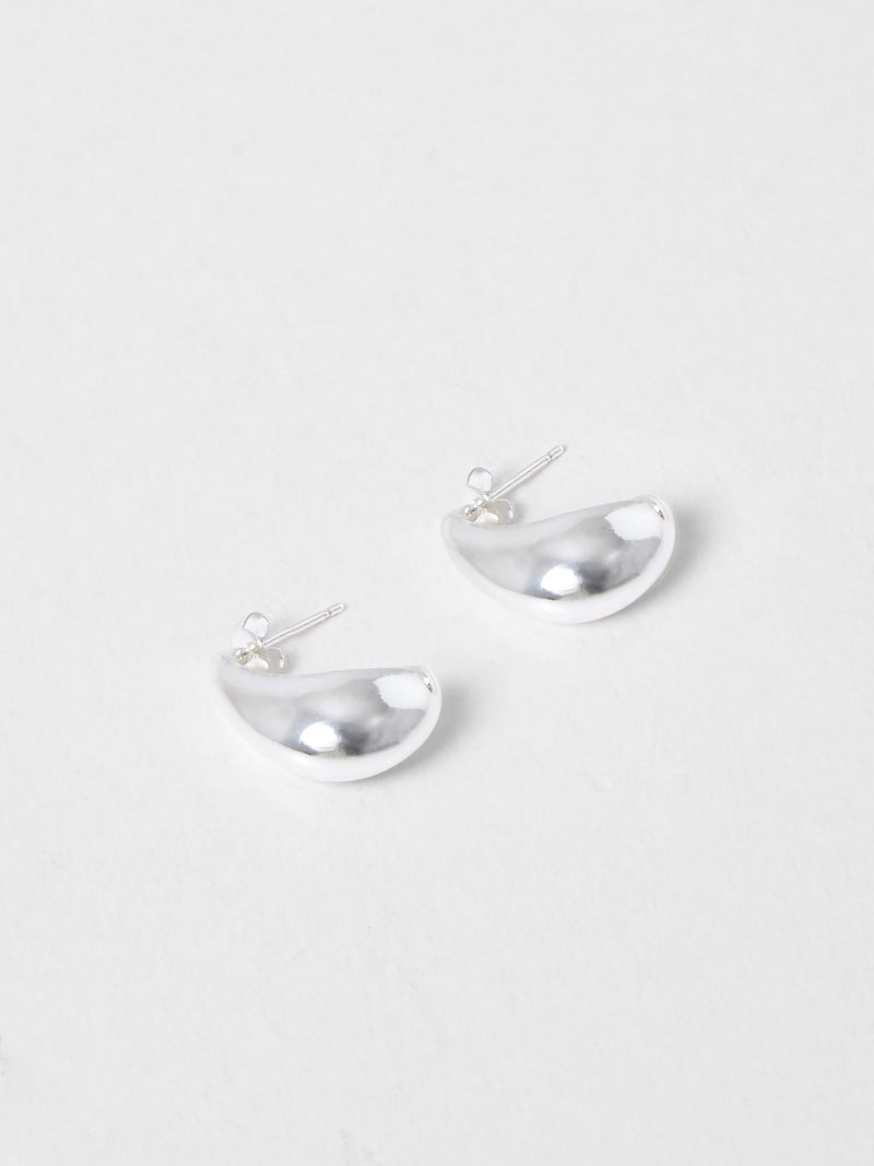 French Connection Metal Half Hoop Earrings Silver