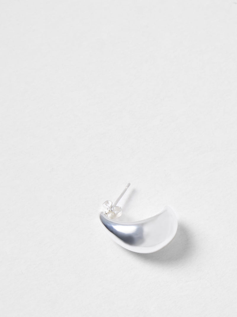 French Connection Metal Half Hoop Earrings Silver