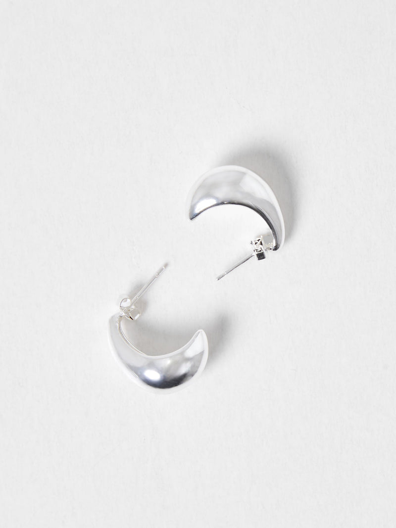 French Connection Metal Half Hoop Earrings Silver