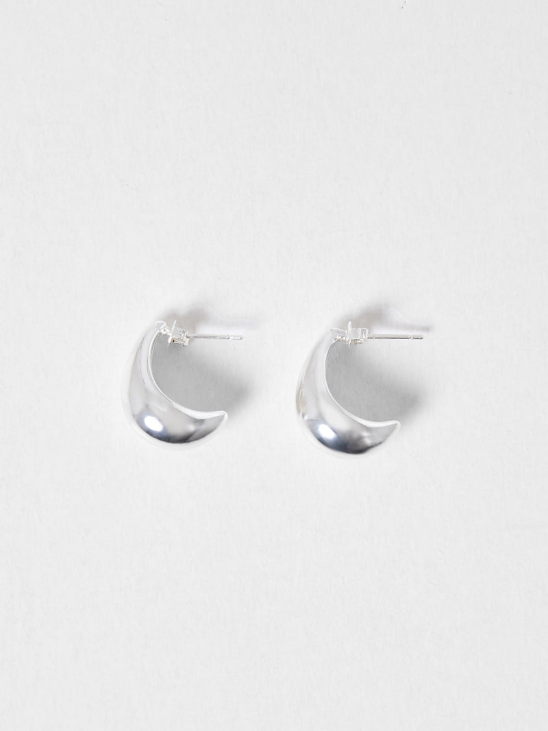 french connection Metal Half Hoop Earrings Silver