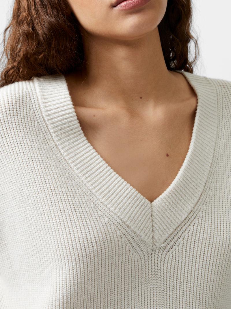 French Connection Nariko Rib Knit Vest Oatmeal Mel