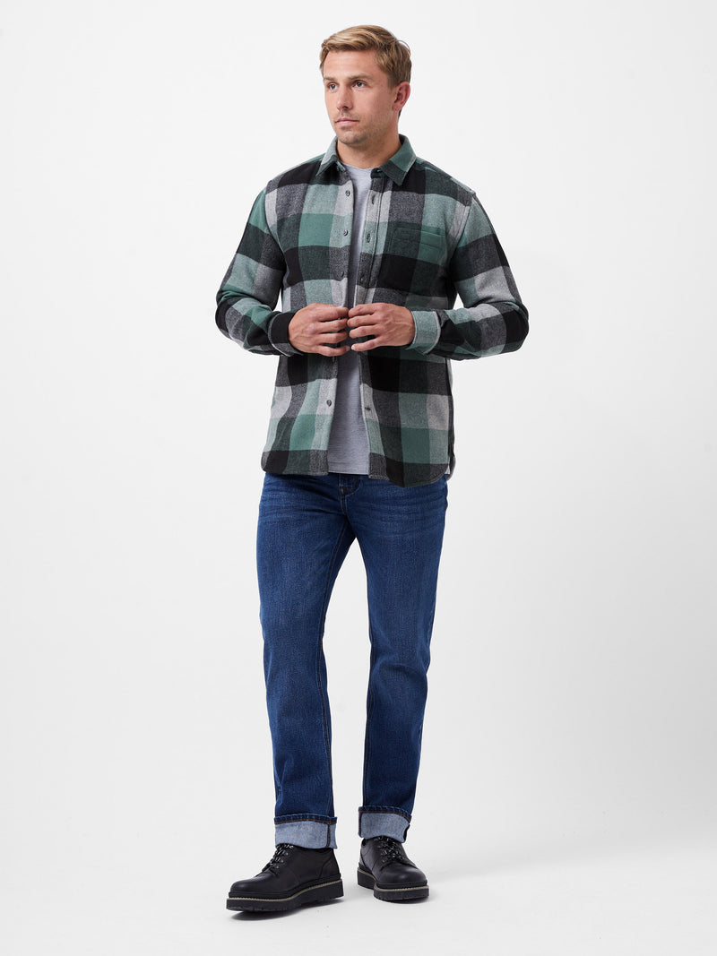 French Connection Neve Check Shirt Green Check