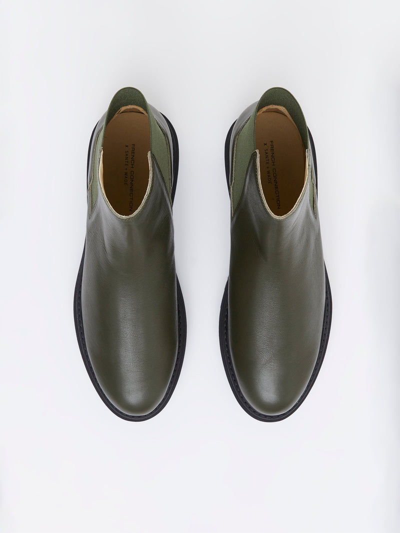 French Connection Olana Chelsea Boots Olive Green