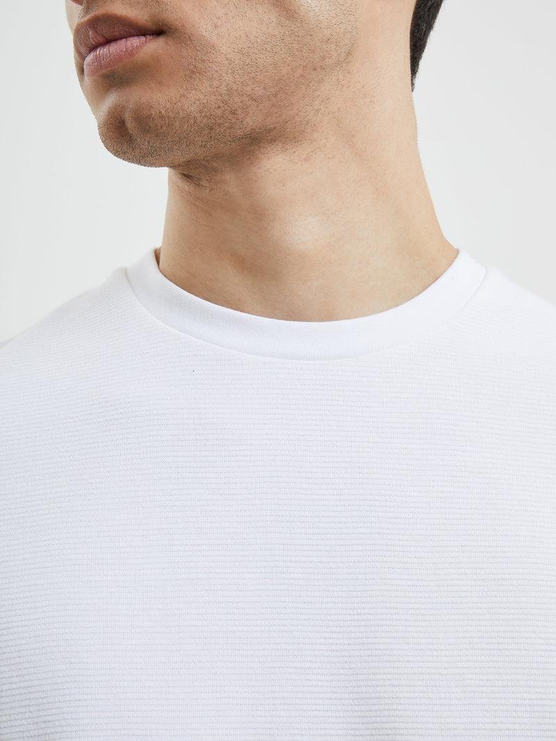 French Connection Ottoman Crew T-Shirt Linen White