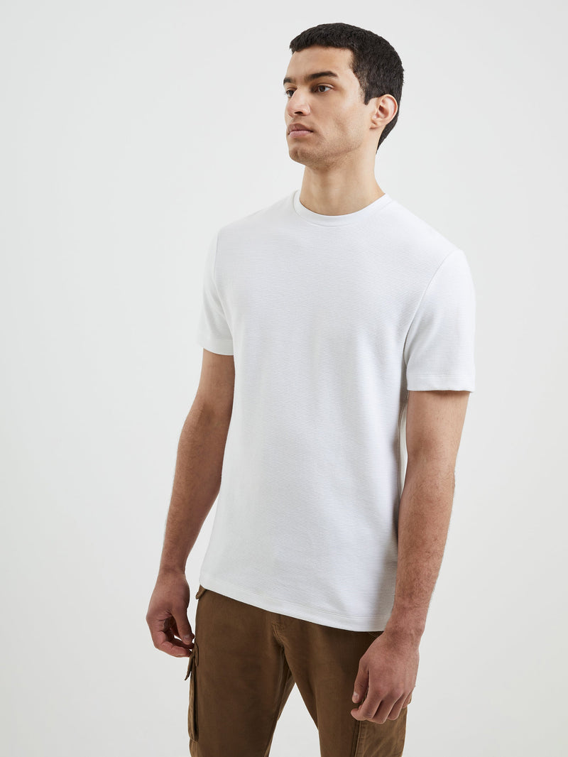 french connection Ottoman Crew T-Shirt Linen White
