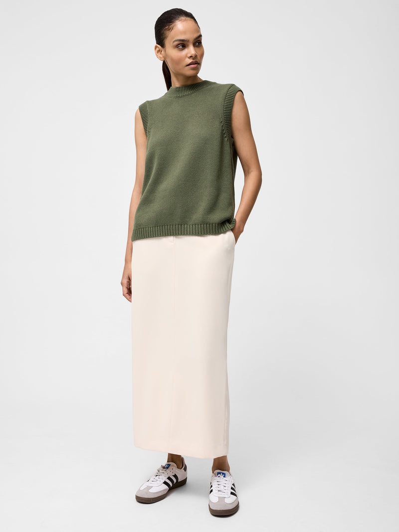 french connection Oversized Knit Tank Khaki