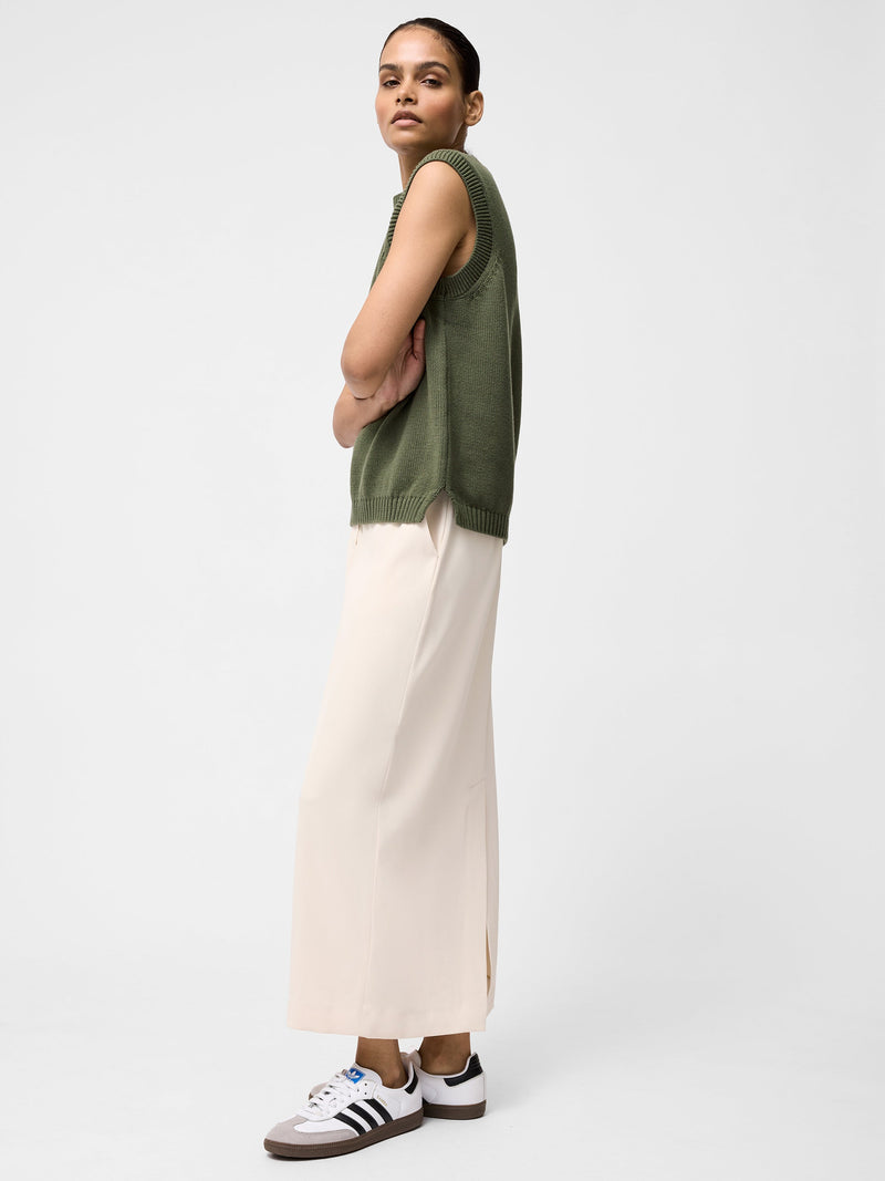 French Connection Oversized Knit Tank Khaki