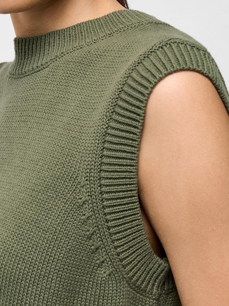 French Connection Oversized Knit Tank Khaki
