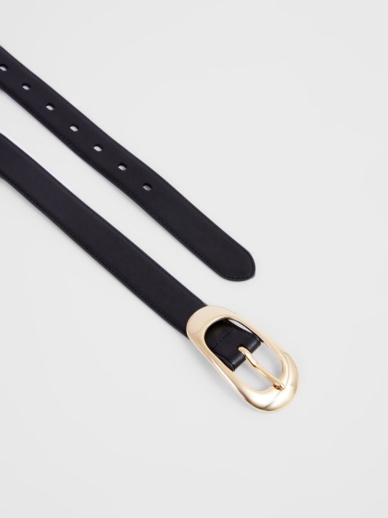 French Connection Oyster Buckle Belt Black