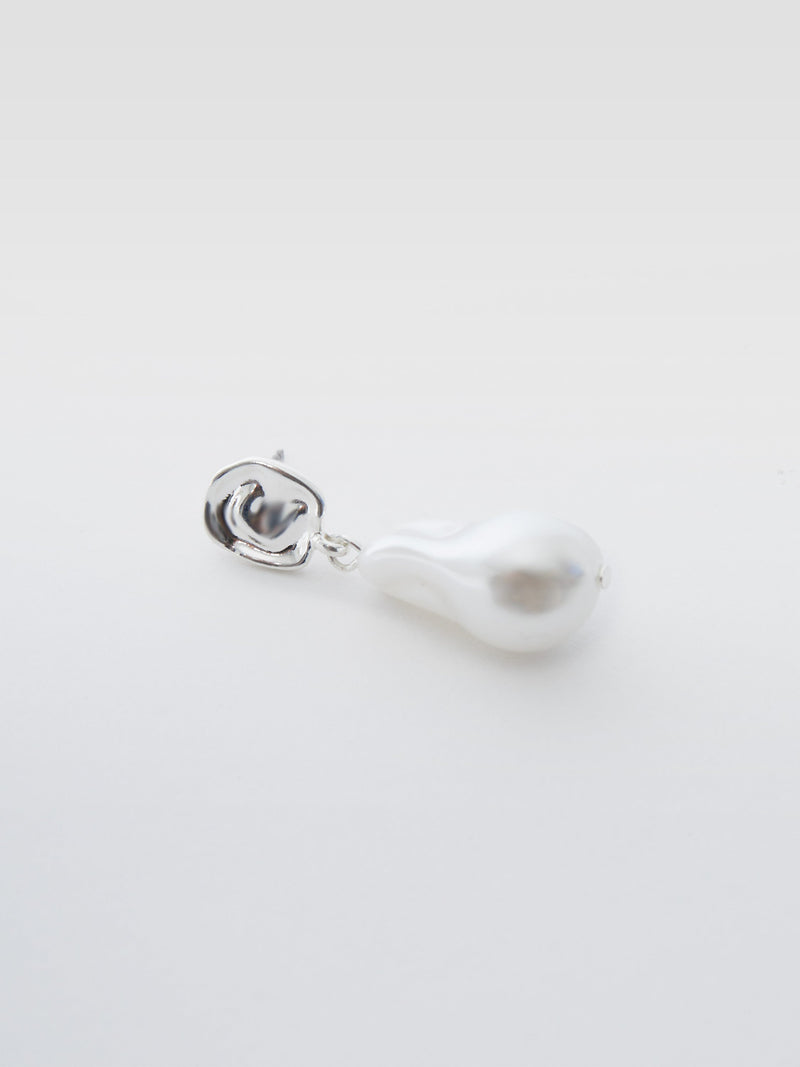 French Connection Pearl Drop Earrings Silver/White