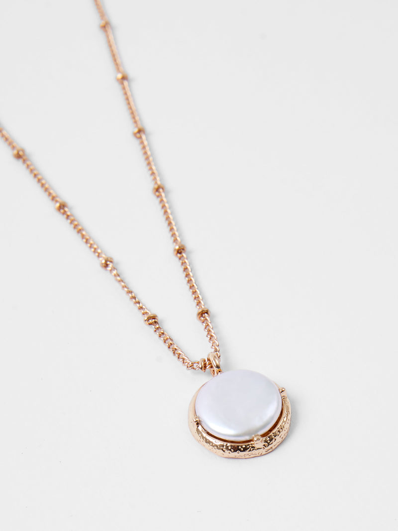 French Connection Pearl Pendant Necklace Gold