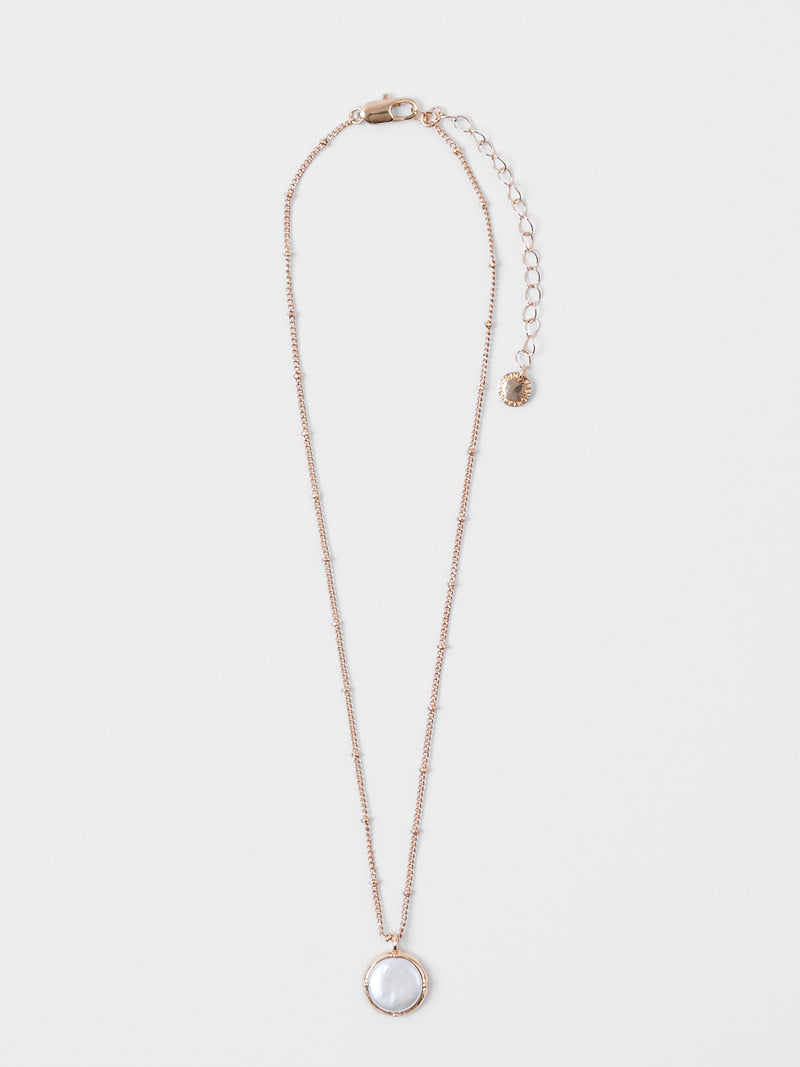 french connection Pearl Pendant Necklace Gold