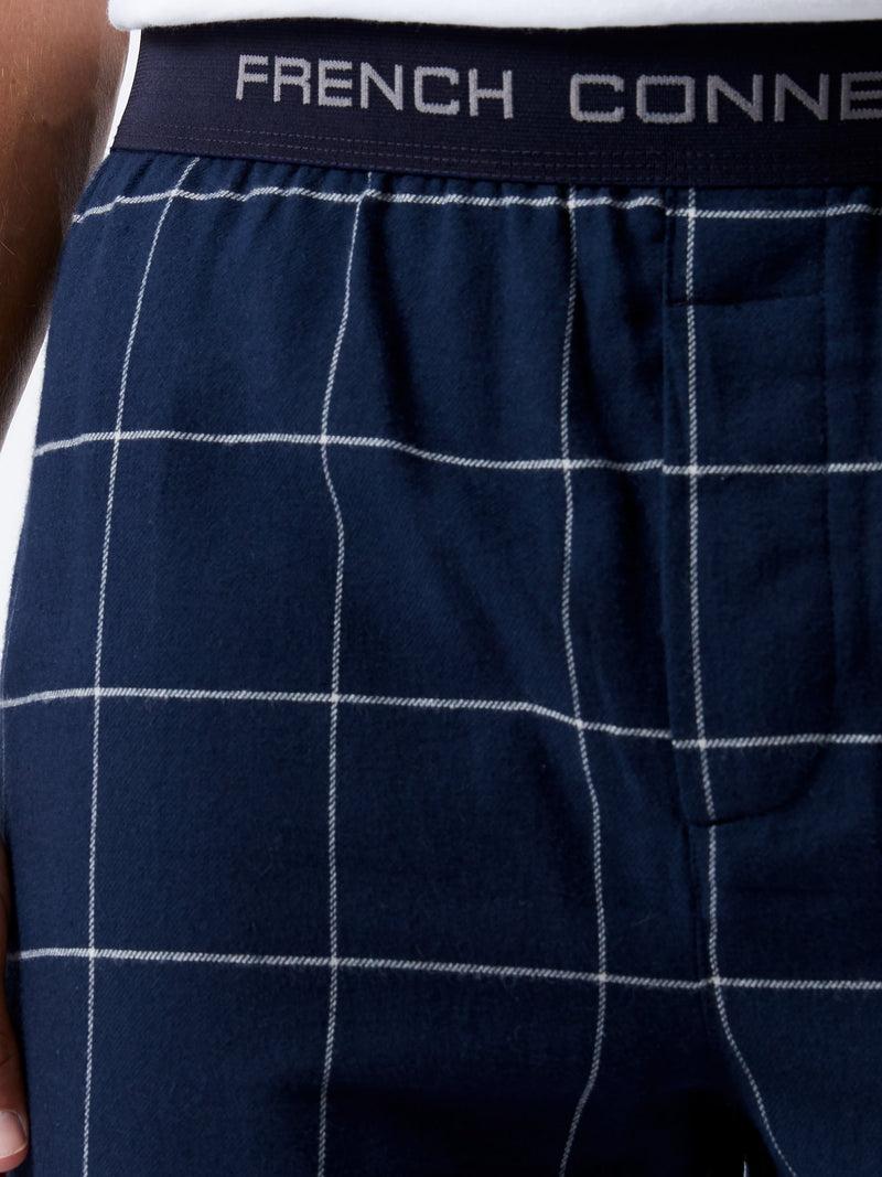 French Connection French Connection PJ Flannel Shorts Marine/White