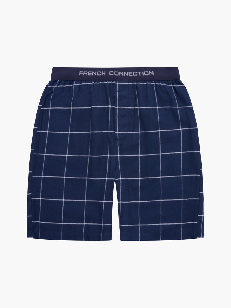 French Connection French Connection PJ Flannel Shorts Marine/White