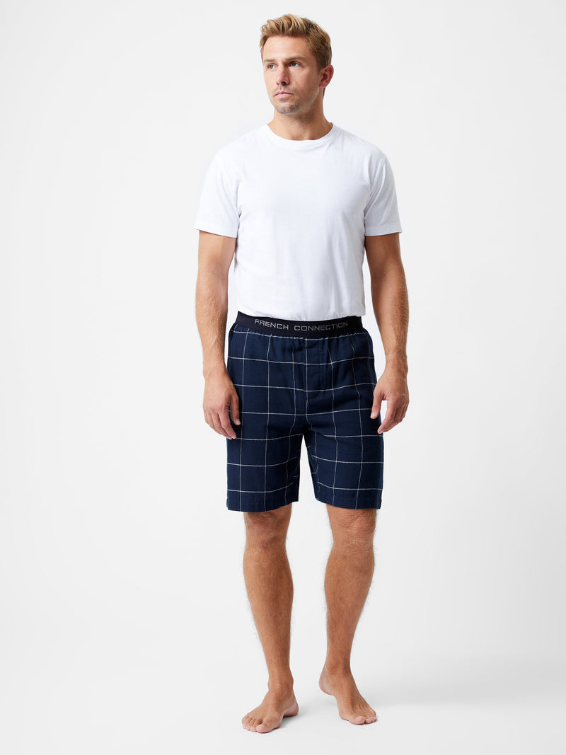 french connection French Connection PJ Flannel Shorts Marine/White