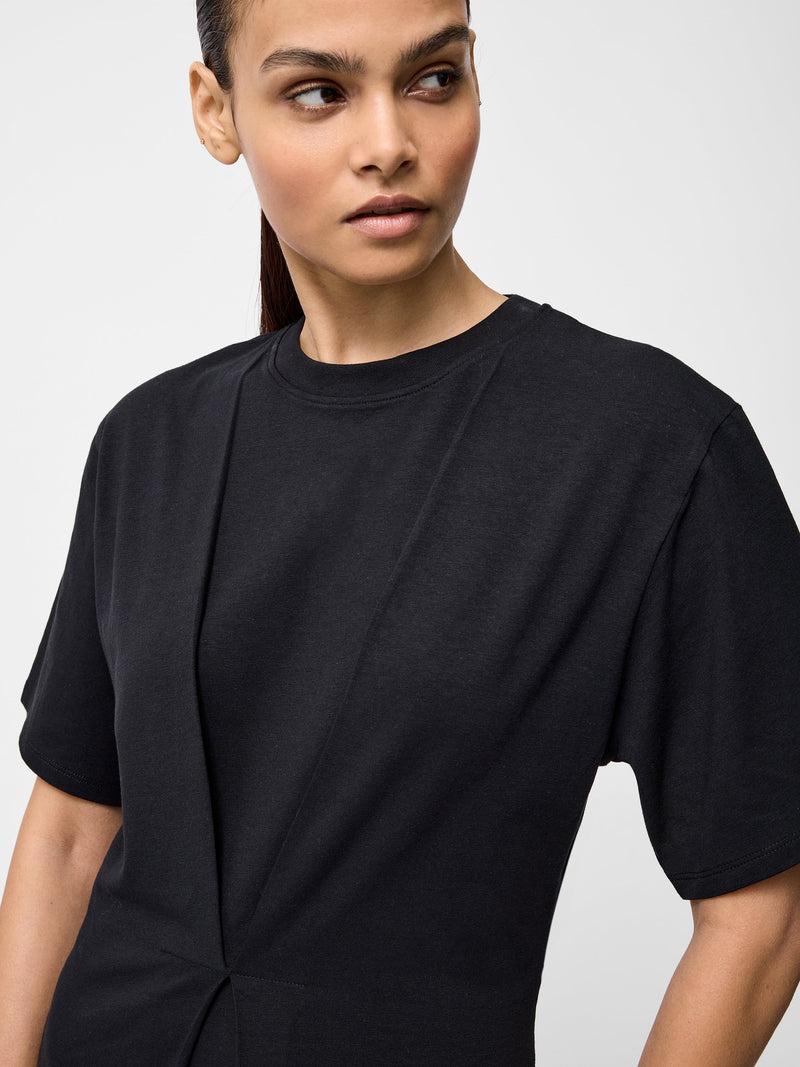 French Connection Pleat Flippy Mini Dress Black