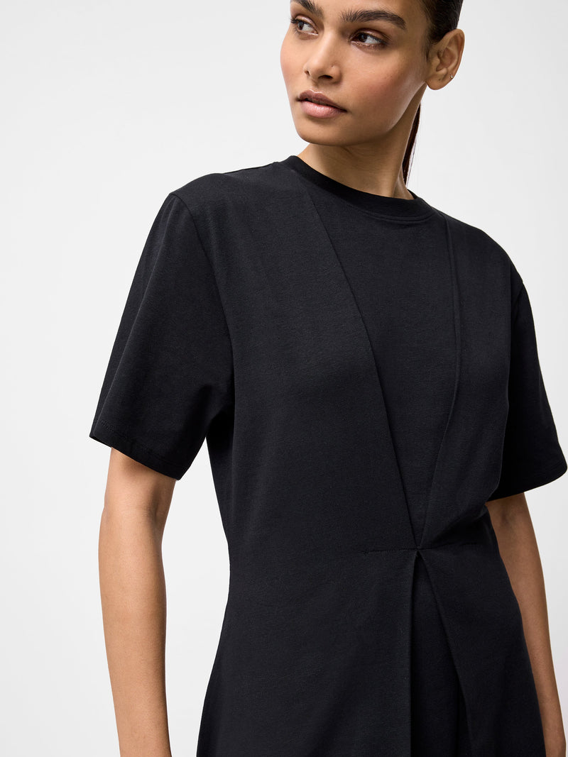 French Connection Pleat Flippy Mini Dress Black