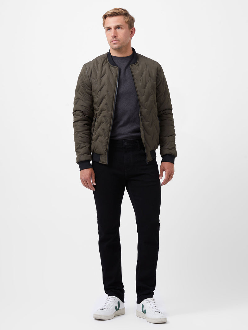 French Connection Puffer Bomber Jacket Olive