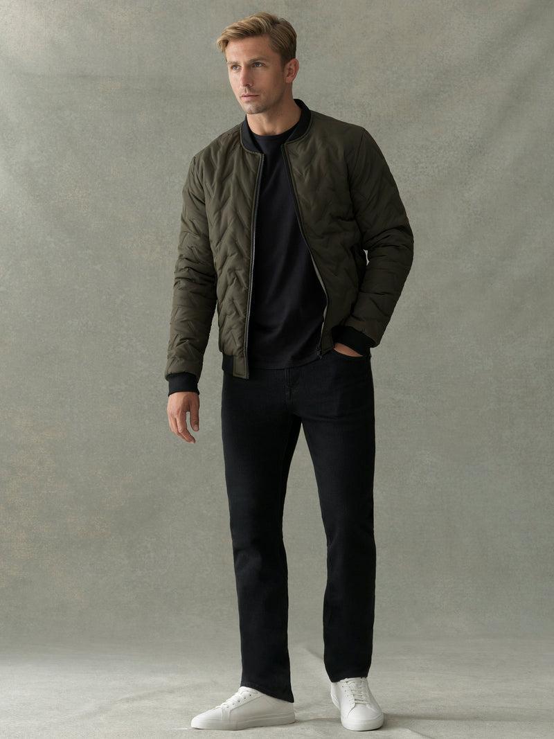 french connection Puffer Bomber Jacket Olive
