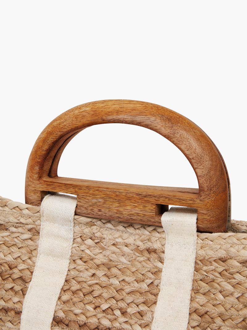 French Connection Raffia Basket Bag White