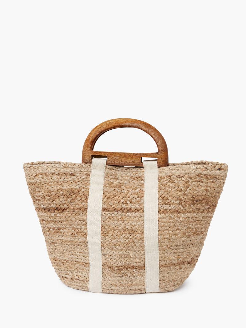 french connection Raffia Basket Bag White