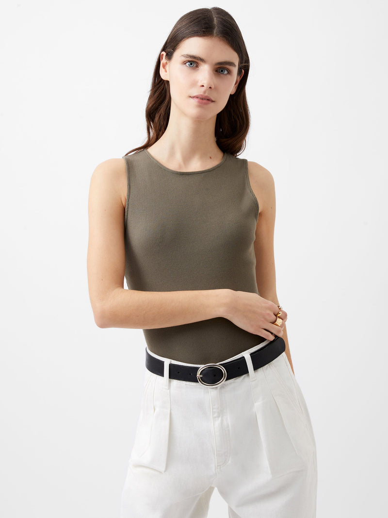 french connection Rassia Rib Bodysuit Tarmac