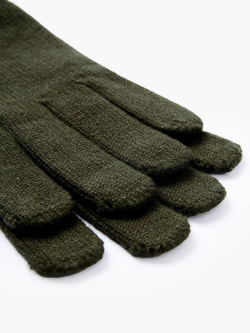 French Connection Ribbed Gloves Olive Green