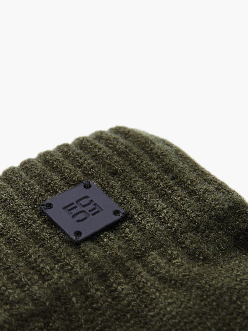French Connection Ribbed Gloves Olive Green