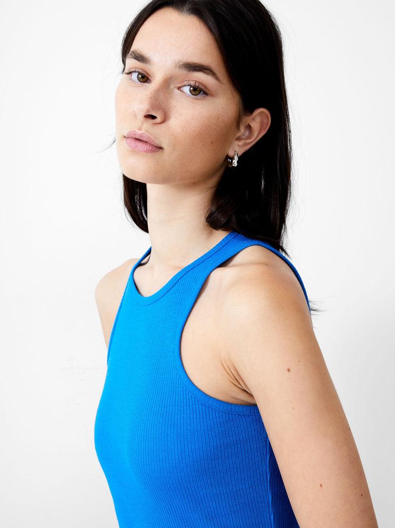 French Connection Ribbed Racer Dress Bright Blue