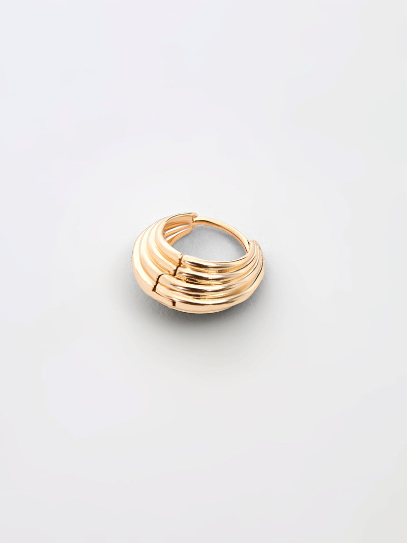 French Connection Ridged Huggie Hoop Earrings Gold