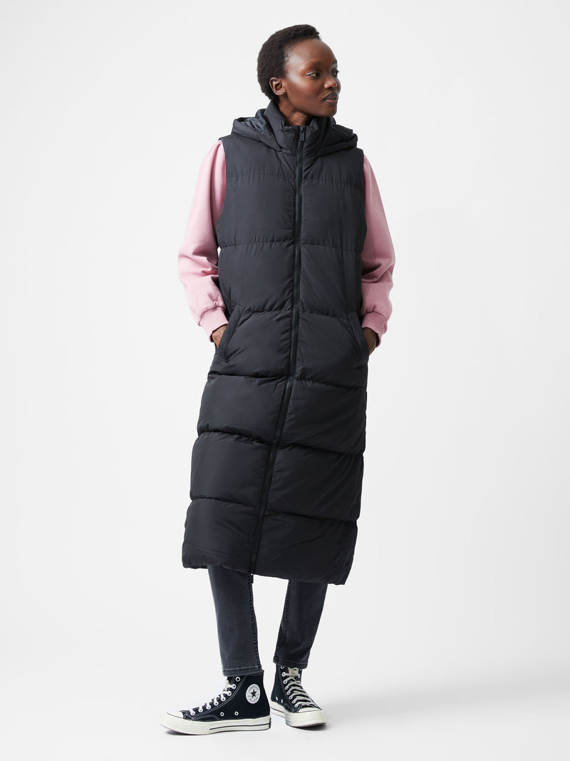 French Connection Row Long Gilet Black