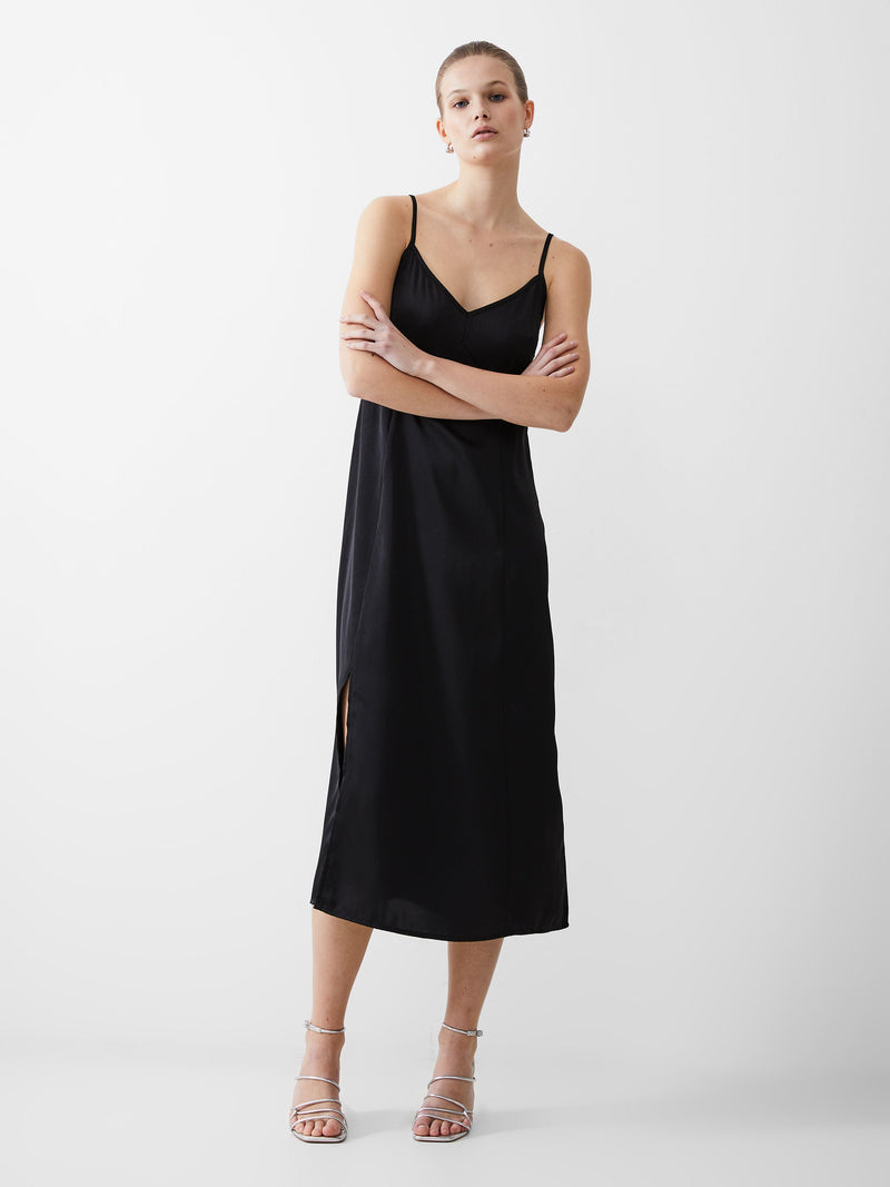 french connection Satin Slip Dress Black