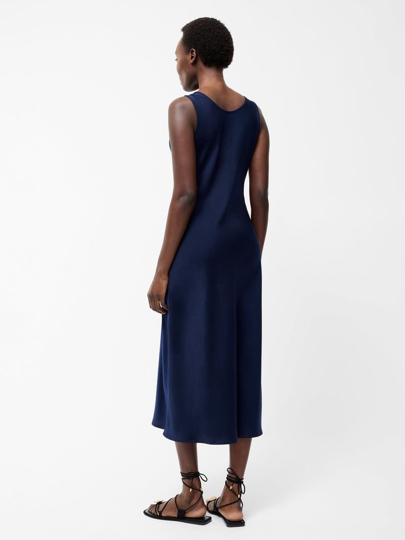 French Connection Scoop Satin Slip Dress Midnight