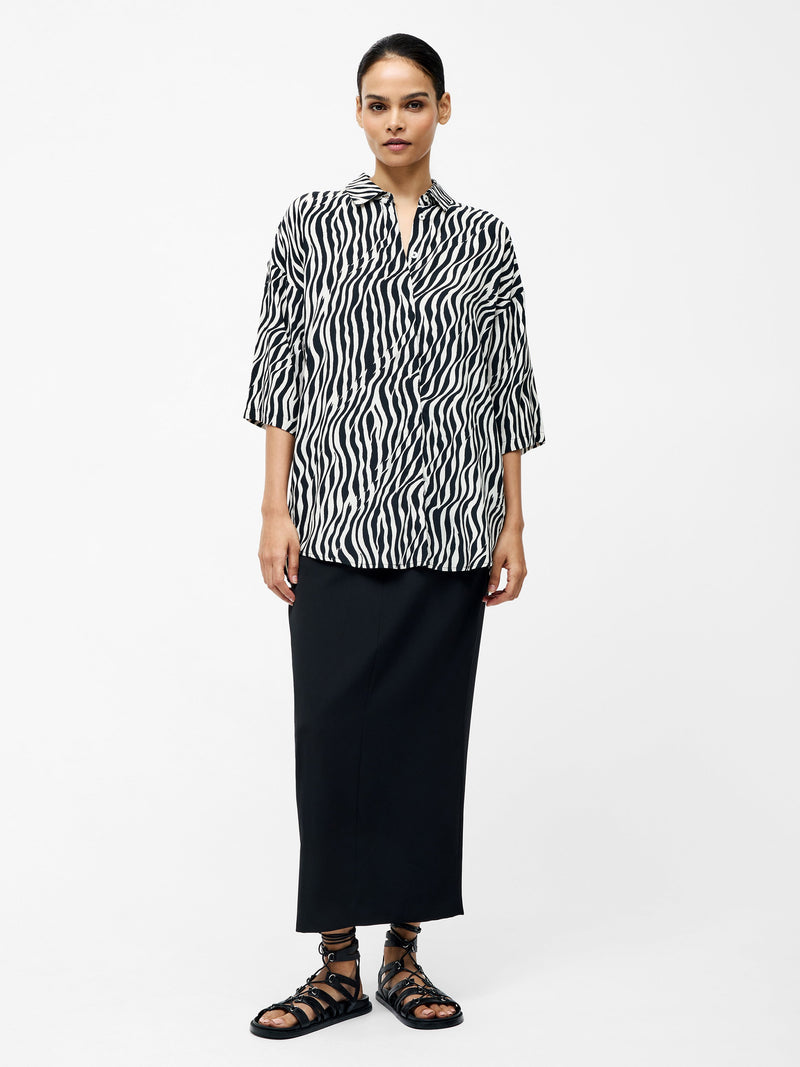 French Connection Seine Shirt Black/Classic Cream