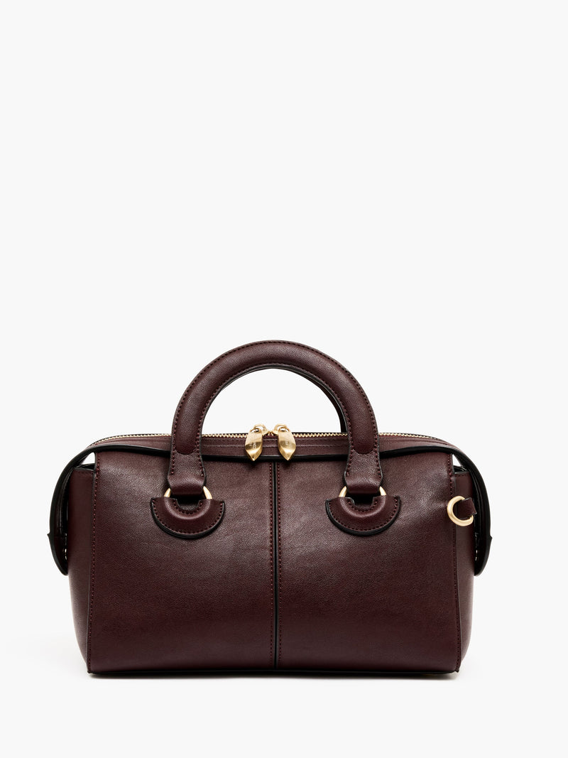 French Connection Small Bowler Bag Deep Burgundy
