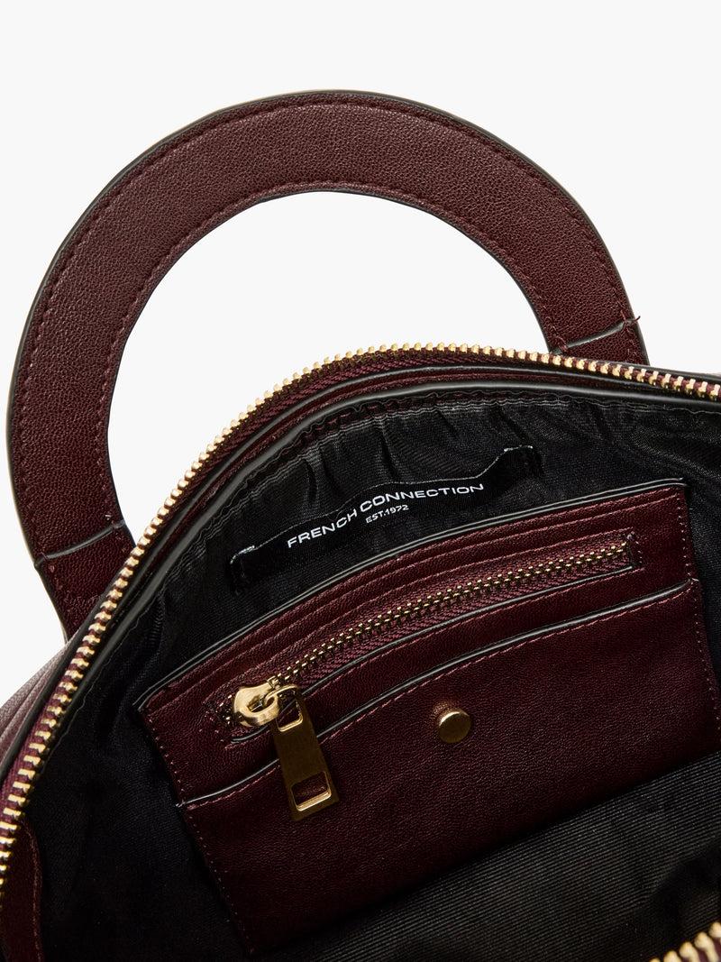 French Connection Small Bowler Bag Deep Burgundy