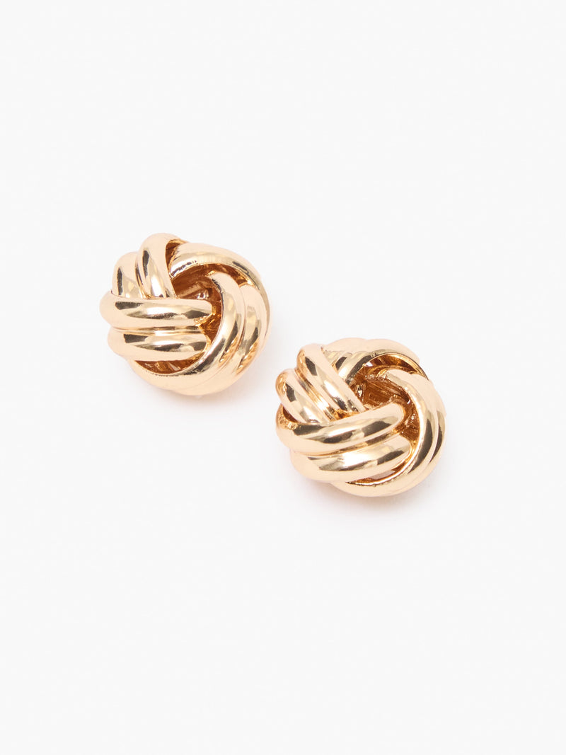 French Connection Small Knot Stud Earrings Gold