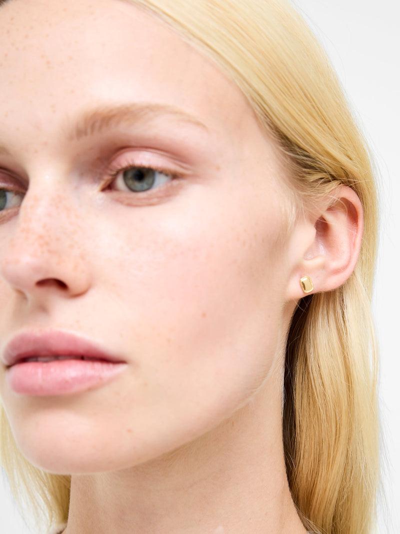 French Connection Small Square Stud Earrings Gold