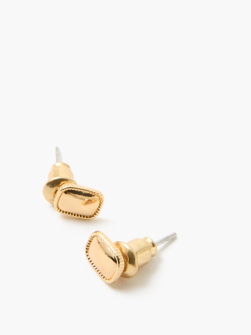 French Connection Small Square Stud Earrings Gold