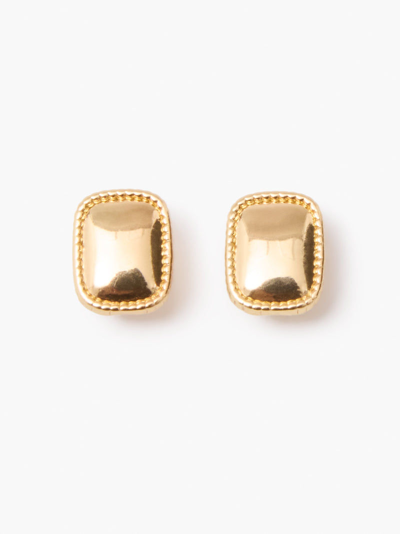 french connection Small Square Stud Earrings Gold