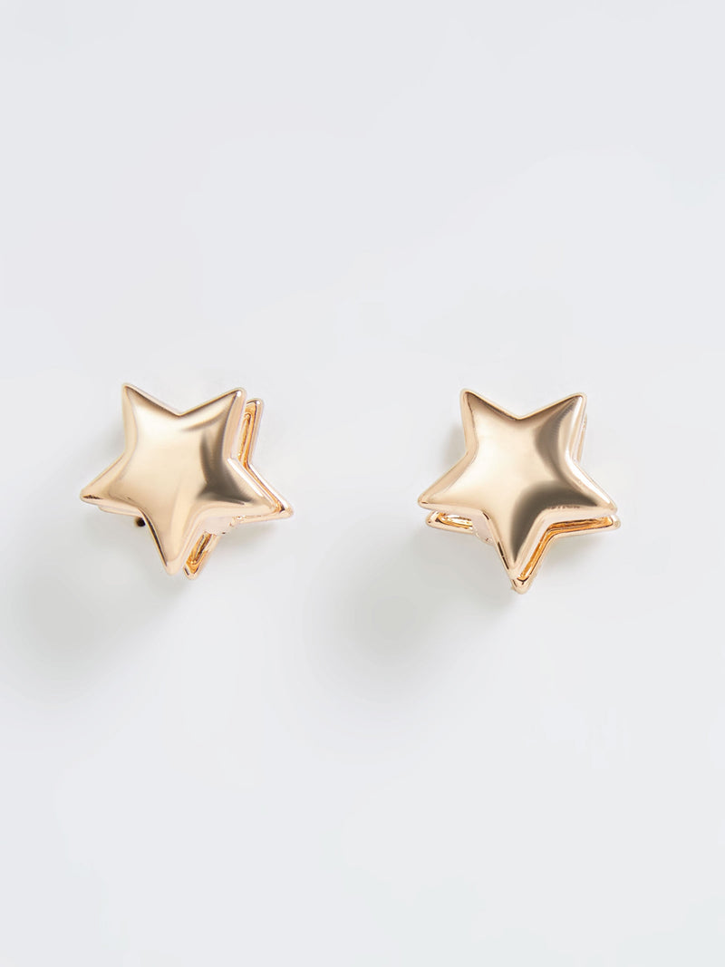 french connection Solid Star Huggie Earrings Gold