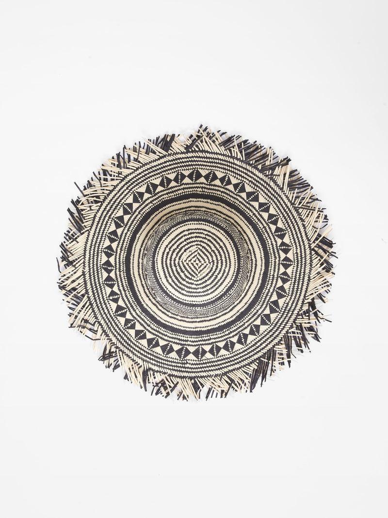 French Connection Straw Beach Hat Black/Cream