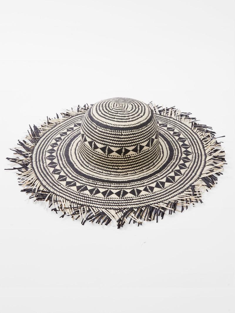 french connection Straw Beach Hat Black/Cream