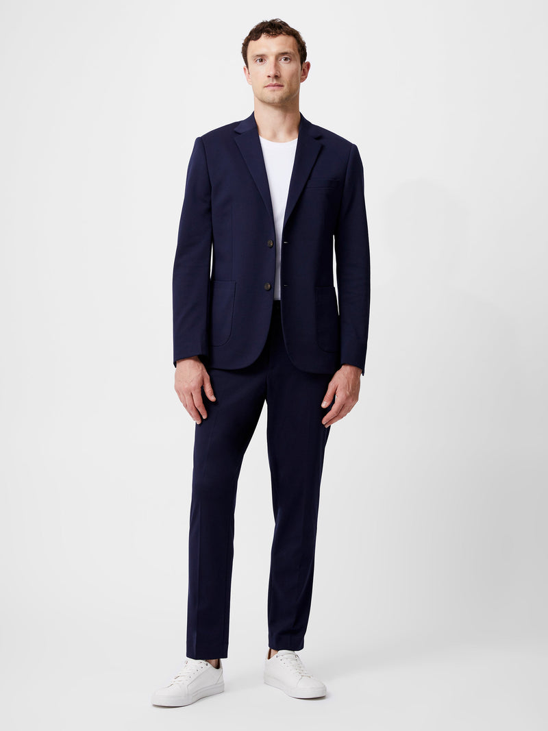 French Connection Stretch Knit Suit Jacket Marine