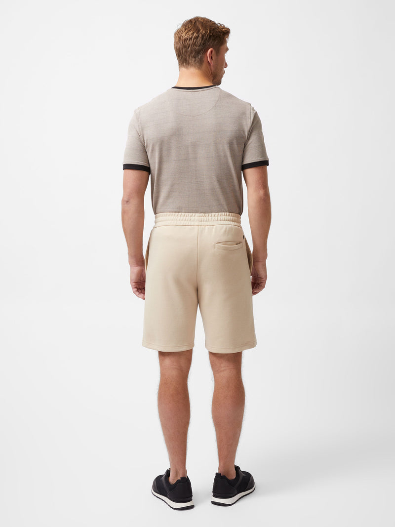 French Connection Stretch Sweat Jog Shorts Sand