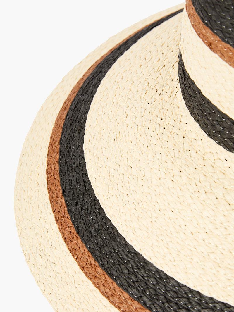 French Connection Striped Sun Hat Natural Multi