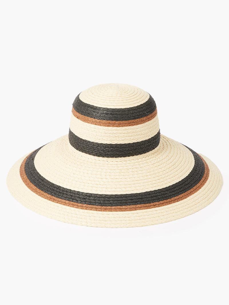 french connection Striped Sun Hat Natural Multi